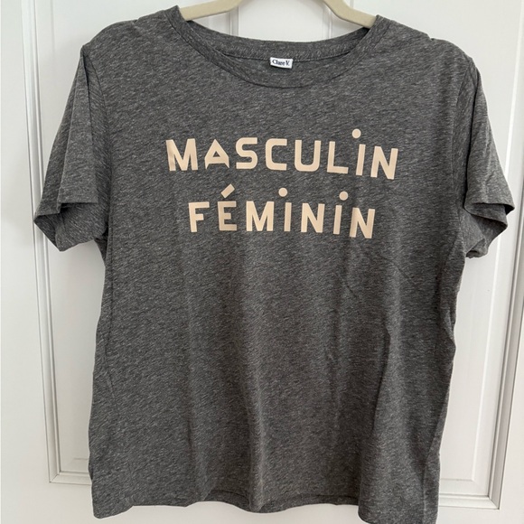CLARE V. Classic tee MASCULIN FÉMININ print size M - Picture 1 of 4